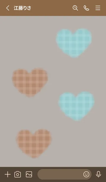 [LINE着せ替え] もこもこハート -ブラウン ブルー- 北欧 2の画像2