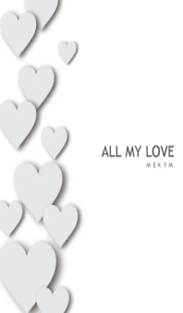 [LINE着せ替え] ALL MY LOVE-WHITE GRAY HEART 13の画像1