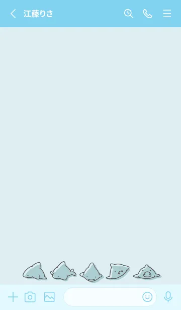 [LINE着せ替え] 水色 : シンプルなサメの着せ替え.の画像2