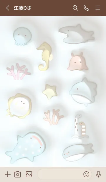 [LINE着せ替え] brown♡ぷっくり水族館03_1の画像2