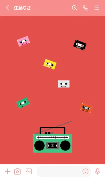 [LINE着せ替え] ラジカセ 赤色の画像2
