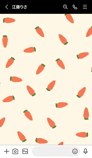 [LINE着せ替え] にんじん総柄_blackの画像2