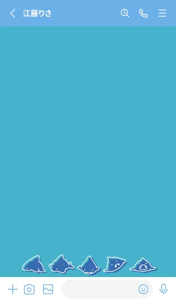 [LINE着せ替え] 青 : シンプルなサメの着せ替え.の画像2