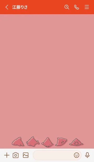 [LINE着せ替え] 赤 : シンプルなサメの着せ替え.の画像2