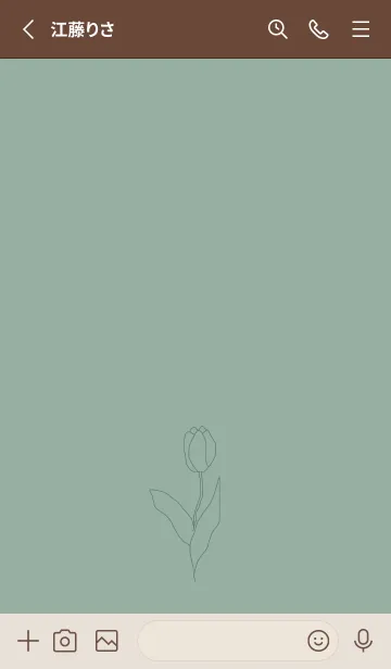 [LINE着せ替え] くすみグリーンフラワーの画像2