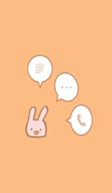 [LINE着せ替え] うさぎ＆シンプル オレンジの画像1