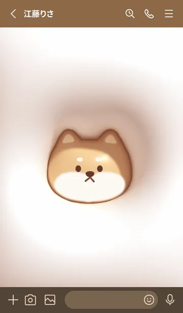 [LINE着せ替え] pinkbrown♡ぷっくり犬とハート08_1の画像2