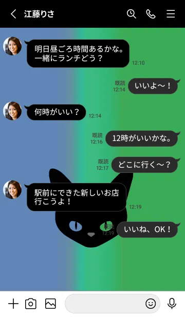 [LINE着せ替え] ブラック キャット 223の画像3