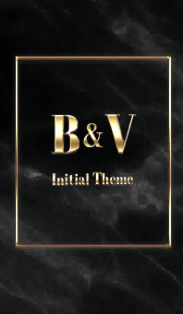 [LINE着せ替え] 【 B&V 】Initial Theme Gold - ブラックの画像1