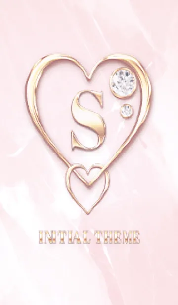 [LINE着せ替え] 【 S 】 Heart Charm & Initial - PBの画像1