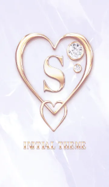 [LINE着せ替え] 【 S 】 Heart Charm & Initial - Purple 1の画像1