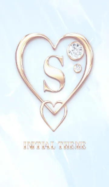 [LINE着せ替え] 【 S 】 Heart Charm & Initial - Blue 1の画像1