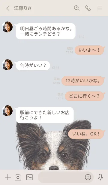 [LINE着せ替え] ICON DOG - パピヨン - PASTEL BL/03の画像3