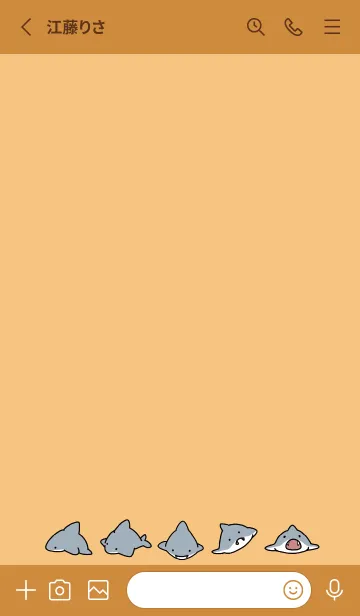 [LINE着せ替え] オレンジ : シンプルなサメ.の画像2