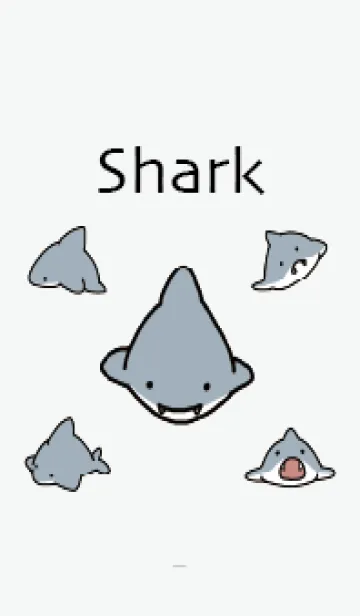 [LINE着せ替え] グレー : シンプルなサメ.の画像1