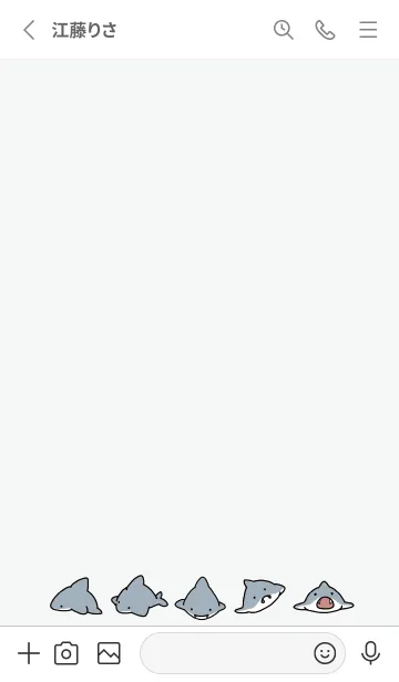 [LINE着せ替え] グレー : シンプルなサメ.の画像2