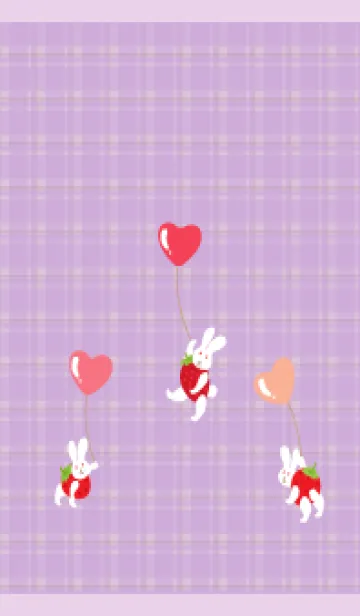 [LINE着せ替え] 風船とうさぎ 薄い紫の画像1