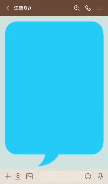 [LINE着せ替え] コミック風カラー吹出/ターコイズ/ベージュの画像2