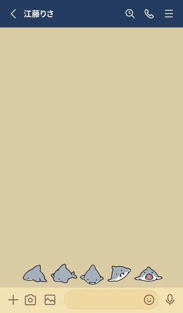 [LINE着せ替え] ネイビー : シンプルなサメ.の画像2