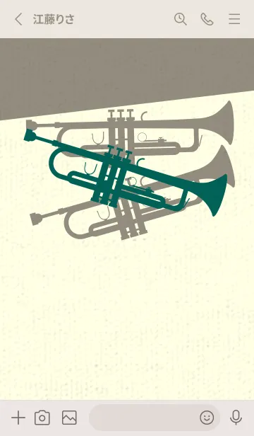 [LINE着せ替え] Trumpet CLR ホリーグリーンの画像2