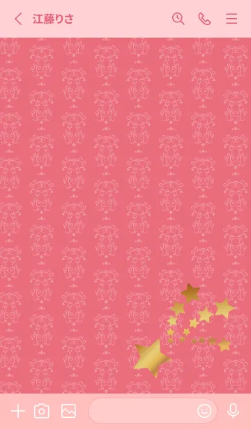 [LINE着せ替え] 洋風の柄と星 薄いピンクの画像2