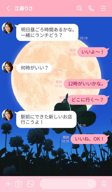 [LINE着せ替え] 七つ葉のクローバー & Full Moon #3-23の画像3