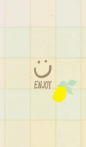 [LINE着せ替え] チェック柄 レモン10の画像1