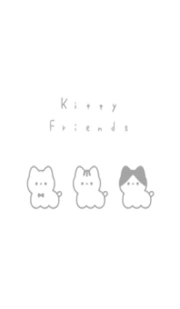 ゆるいねこ / 白とグレーのLINE着せ替え