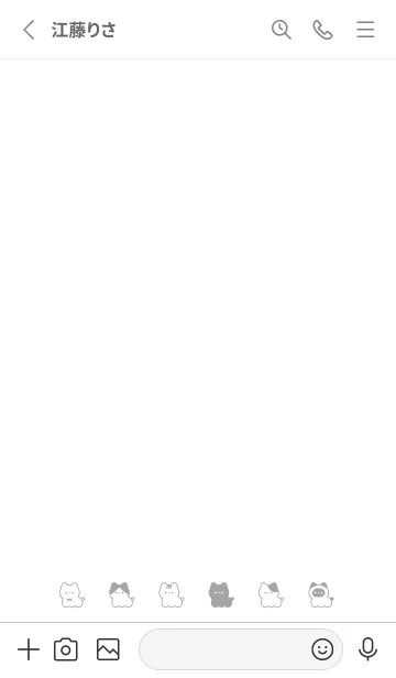 [LINE着せ替え] ゆるいねこ / 白とグレーの画像2