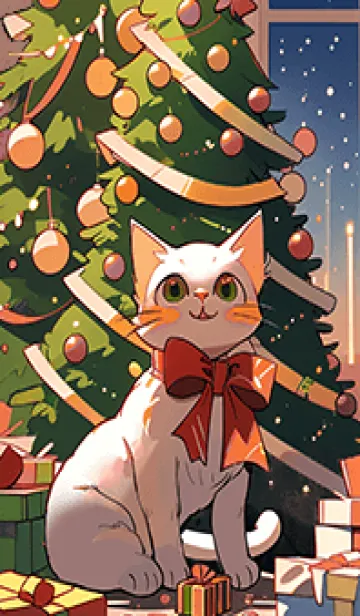 [LINE着せ替え] クリスマスプレゼントの子猫2の画像1