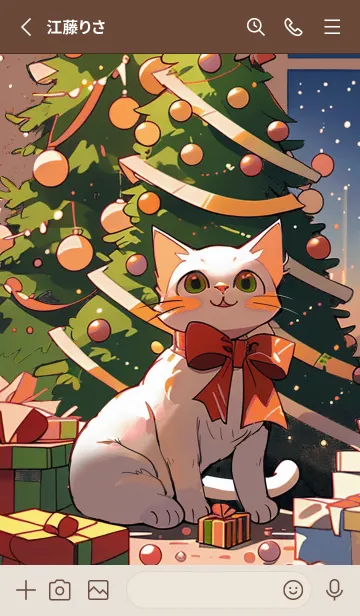 [LINE着せ替え] クリスマスプレゼントの子猫2の画像2