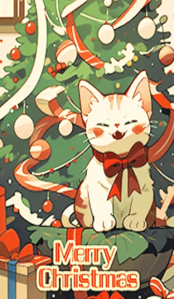 [LINE着せ替え] クリスマスを祝うかわいい猫2の画像1