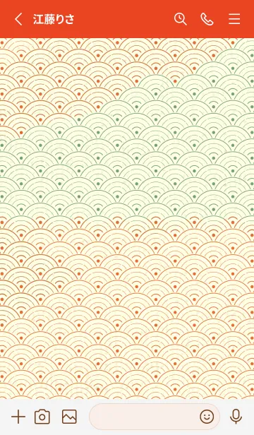 [LINE着せ替え] 和音 青海波&fermata  キャロットオレンジの画像2