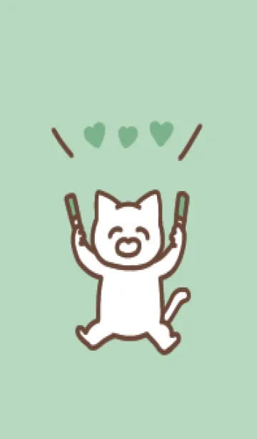 [LINE着せ替え] 推し色ねこ(green)の画像1