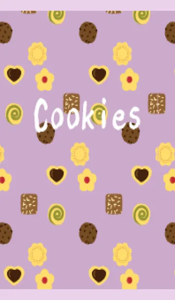 [LINE着せ替え] いろんなクッキー 薄い紫の画像1