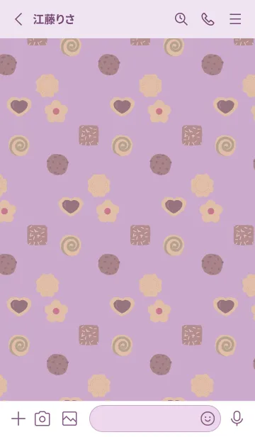 [LINE着せ替え] いろんなクッキー 薄い紫の画像2