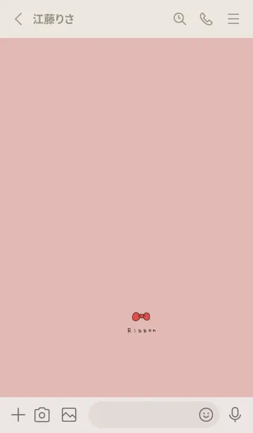 [LINE着せ替え] ピンクベージュ＊りぼん。の画像2