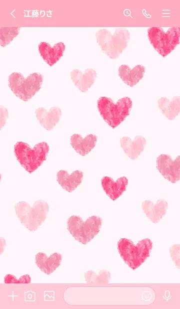 [LINE着せ替え] 大人 水彩 ハート12の画像2