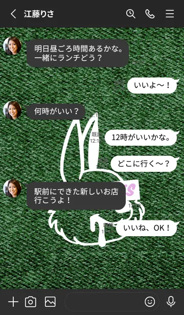 [LINE着せ替え] カラー デニム バニー 95の画像3