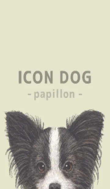 [LINE着せ替え] ICON DOG - パピヨン - PASTEL YE/01[rev.]の画像1