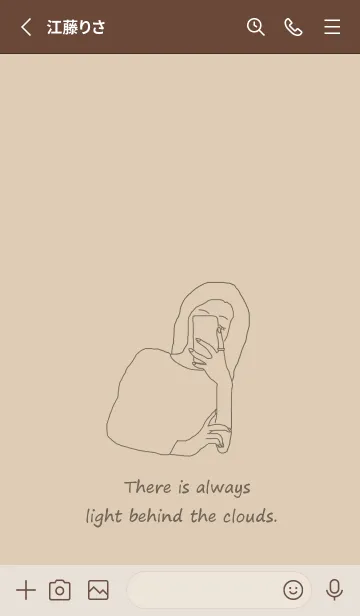 [LINE着せ替え] selfie girl /brownbeigeの画像2