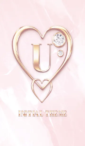 [LINE着せ替え] 【 U 】 Heart Charm & Initial - PBの画像1