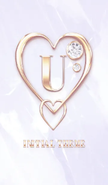 [LINE着せ替え] 【 U 】 Heart Charm & Initial - Purple 1の画像1