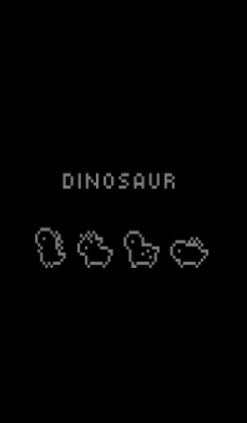 [LINE着せ替え] 小さな恐竜 (ドット絵) /黒とグレーの画像1