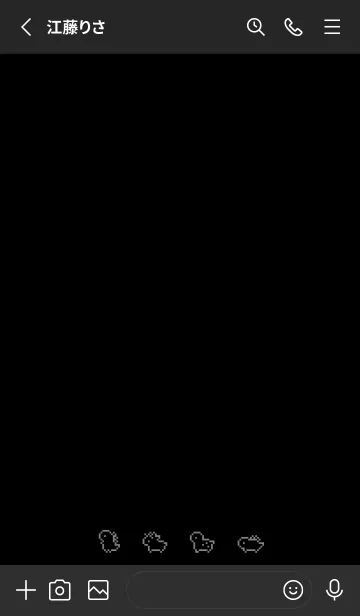 [LINE着せ替え] 小さな恐竜 (ドット絵) /黒とグレーの画像2