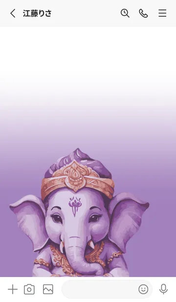 [LINE着せ替え] Love Cute Purple Ganesha Theme (JP)の画像2