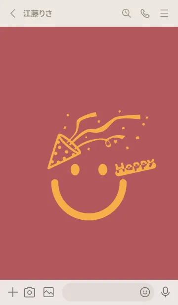 [LINE着せ替え] スマイル＆ハッピー クラーレットの画像2