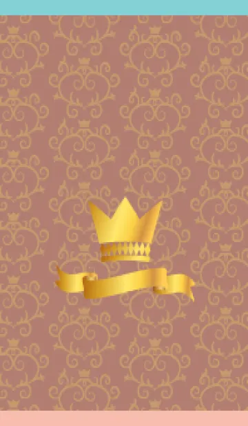 [LINE着せ替え] 洋風の柄と王冠 ピンクと水色の画像1