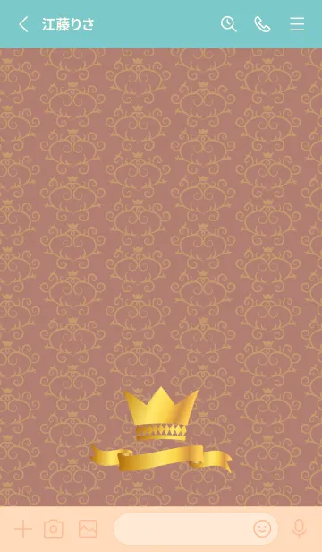 [LINE着せ替え] 洋風の柄と王冠 ピンクと水色の画像2