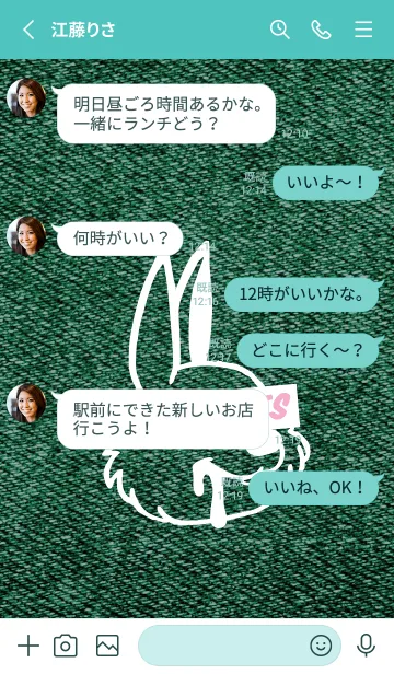 [LINE着せ替え] カラー デニム バニー 96の画像3